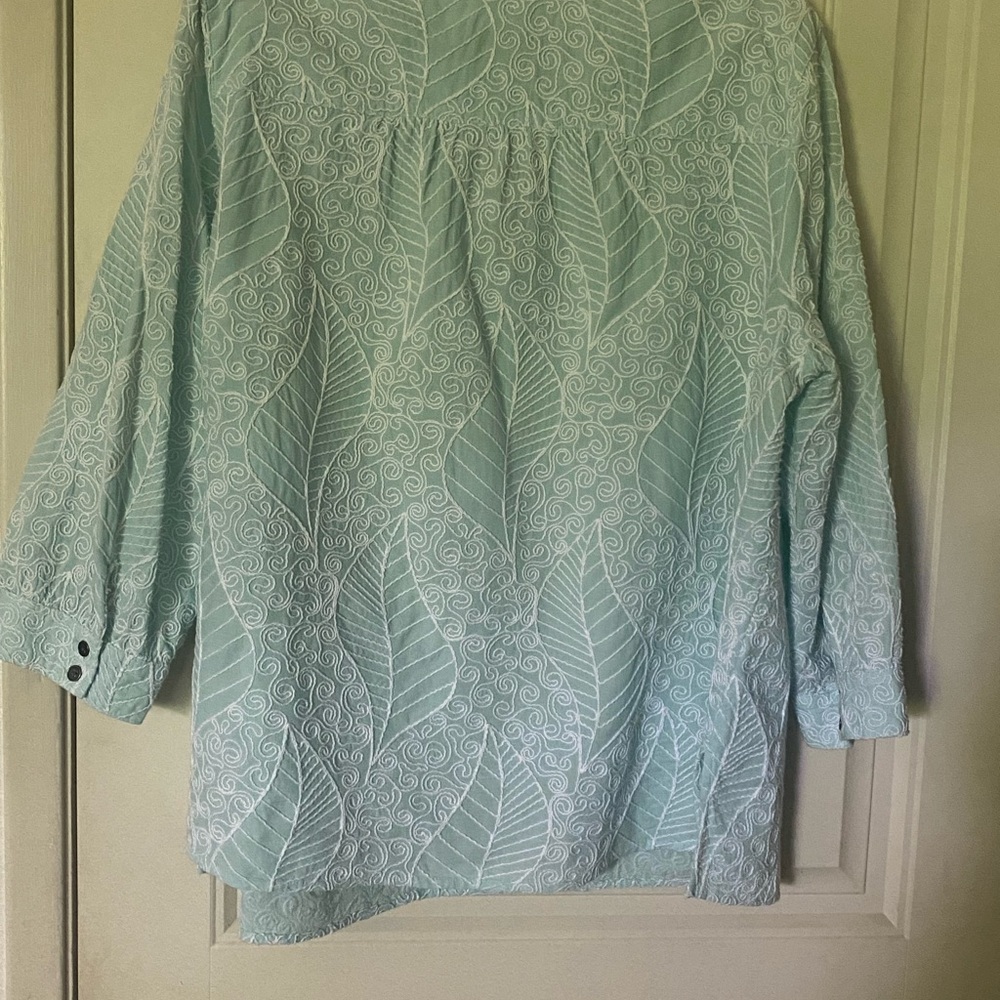 J. Jill Sea glass Leaf-Print Tunic Top - Picture 7 of 14